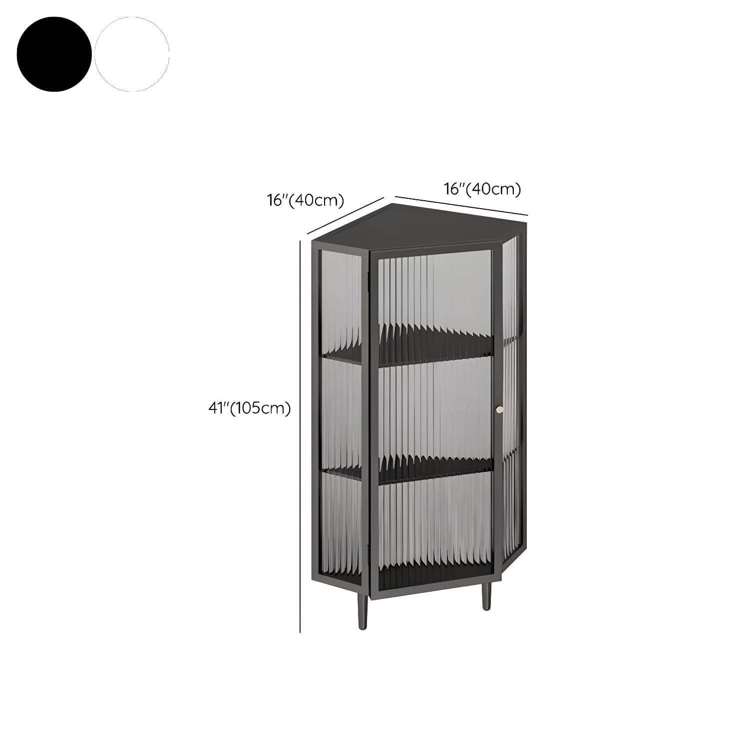 Sophisticated Steel Corner Accent Cabinet with Glass Doors and Cabinets Included - image 13