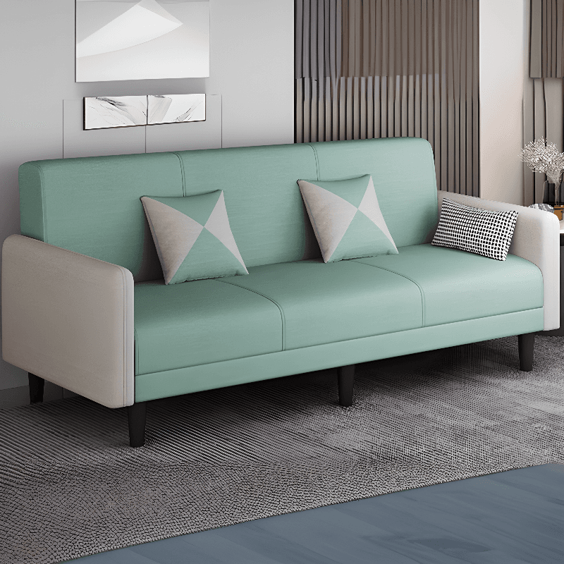 Convertible Sofa in Gray/Cerulean/Off-White with Armrest and 3 Pillows - image 20