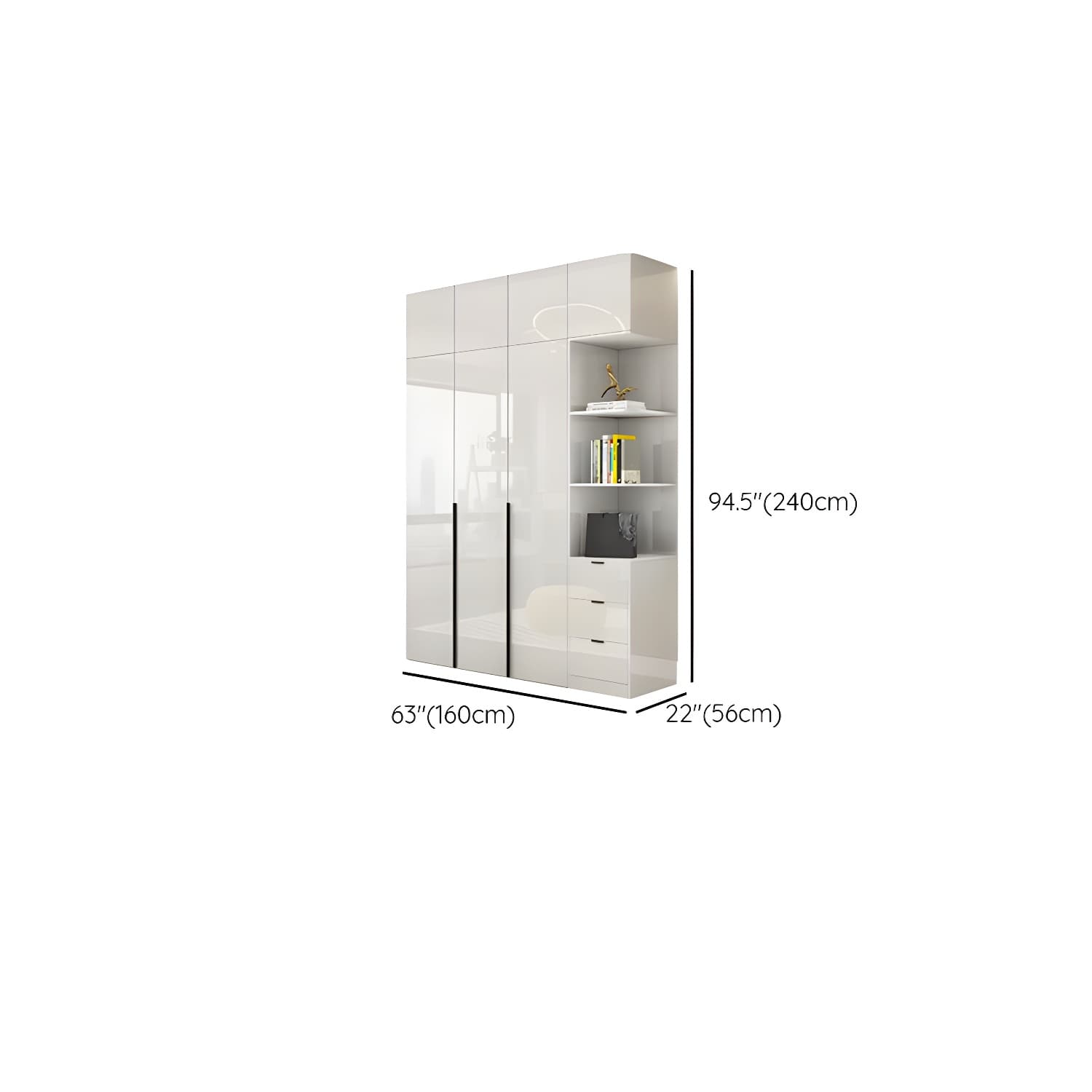 Modern Simple Style Double Door Storage Wardrobe for Bedroom - image 24