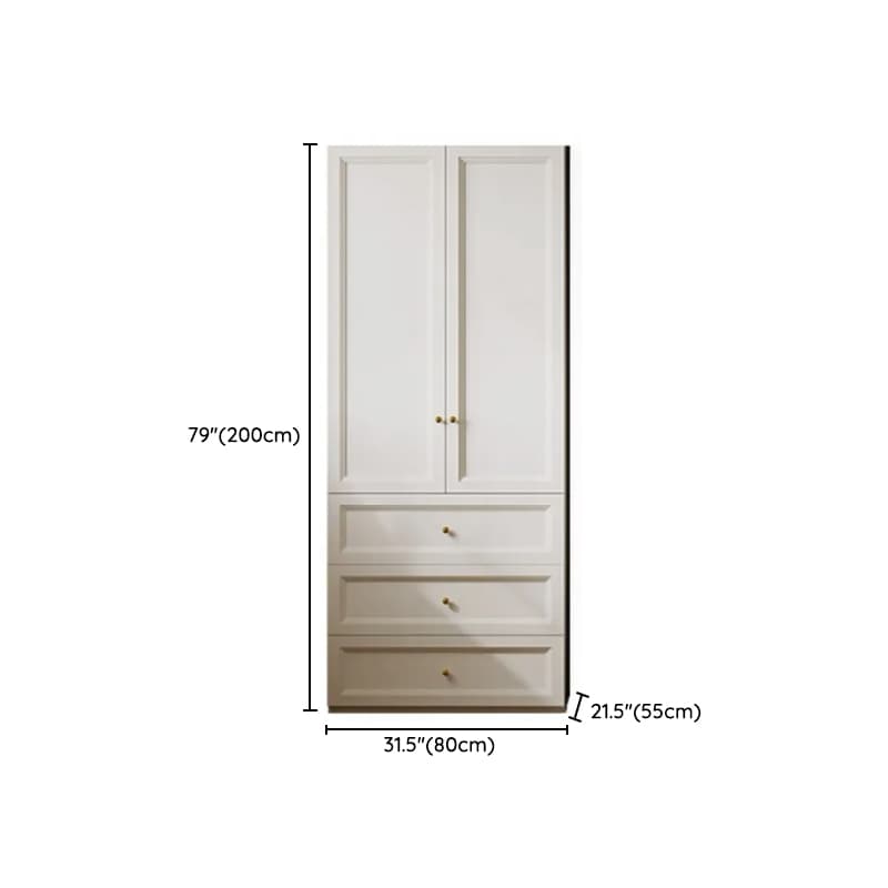 Chalk Modish Self-supporting Cabinet Armoire with Soft Close Drawer, Soft Close Door, and Hinged Hanging Rod - image 9