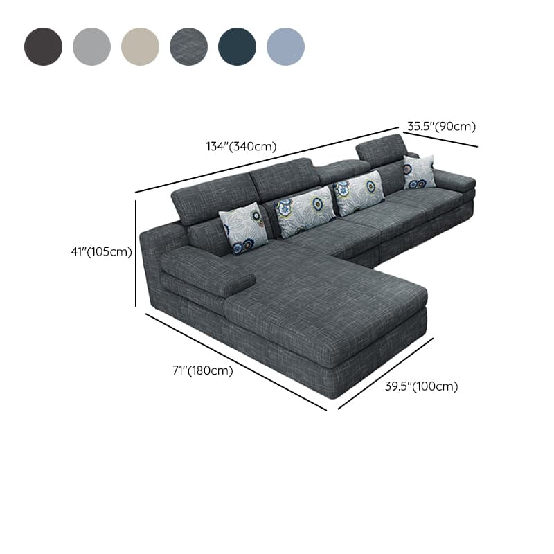Modern L-Shaped Left Orientation Sectional Sofa in Large Size - image 19