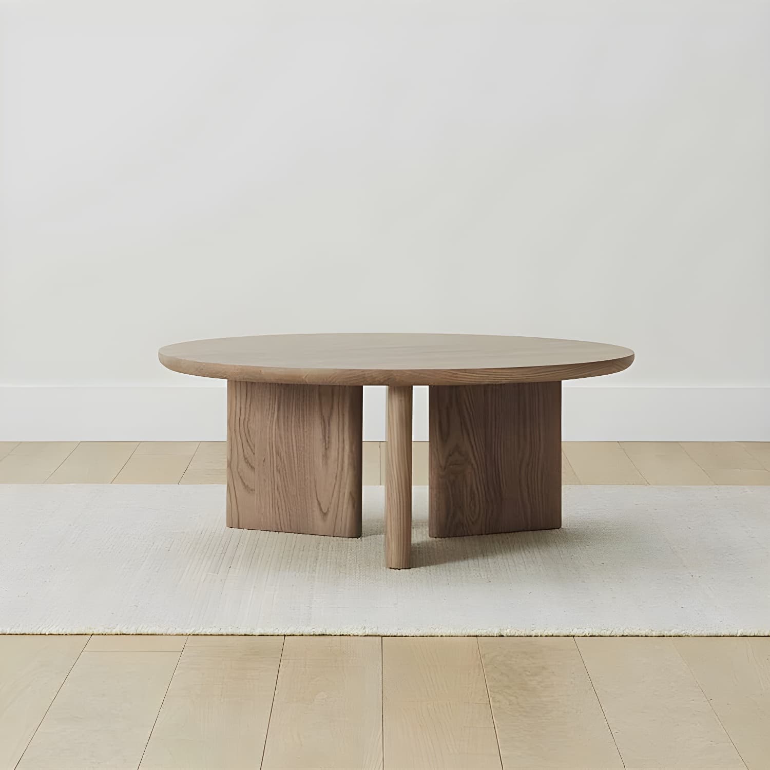 Contemporary Solid Wood Coffee Table Round Abstract Coffee Cocktail Table - image 3