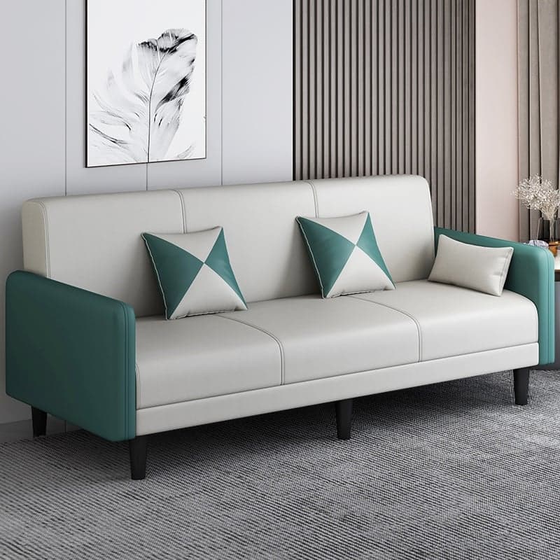 Trendy Solid Color Stain Resistant Standard Sofa in Grey/Cerulean/Beige with Arm, 4-seater/Seats 3 and 2 Pillows - image 12