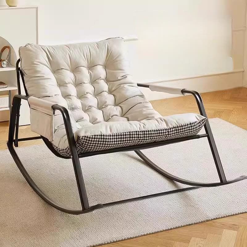 Art Deco Upholstered Rocking Armchair for 2 with Track Arm and Dirt Resistant Features - image 7