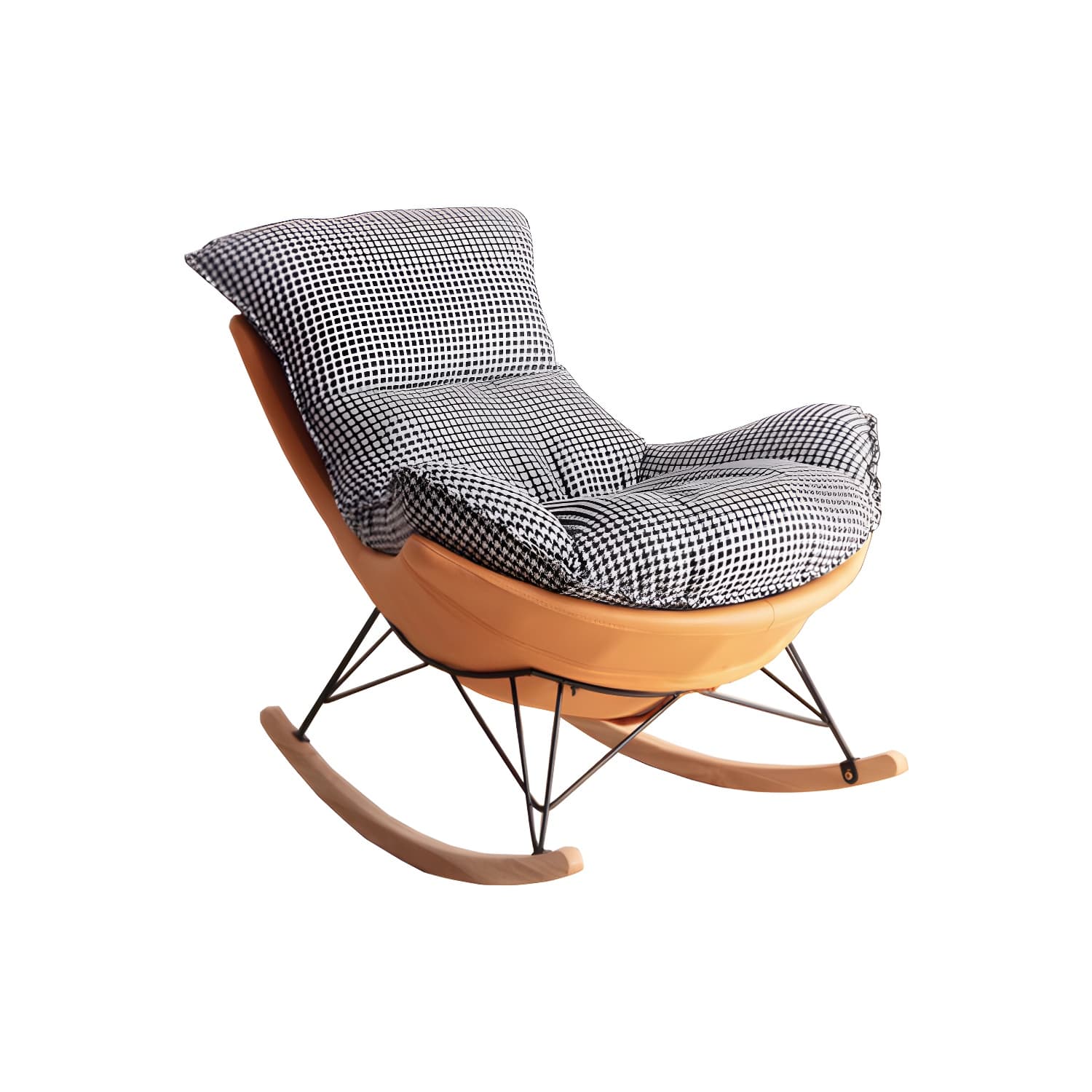 Solid Wood Rocking Chair Modern Rocker Chair with Removable Cushions - image 12