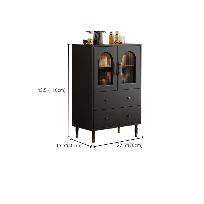 Standalone Accent Cabinet in Black with Glass Door, Alterable Shelf and Illuminating, Soft Close Drawer and 1 Cabinet/2 Cabinets in a Casual Style - image 16