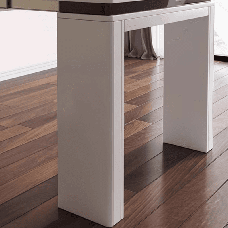 Trendy Rectangular Dining Table Set with Four Legs, Versatile 9-piece/7 Pieces/5 Piece Set, Chalk/Tan/Unfinished Colors - image 7