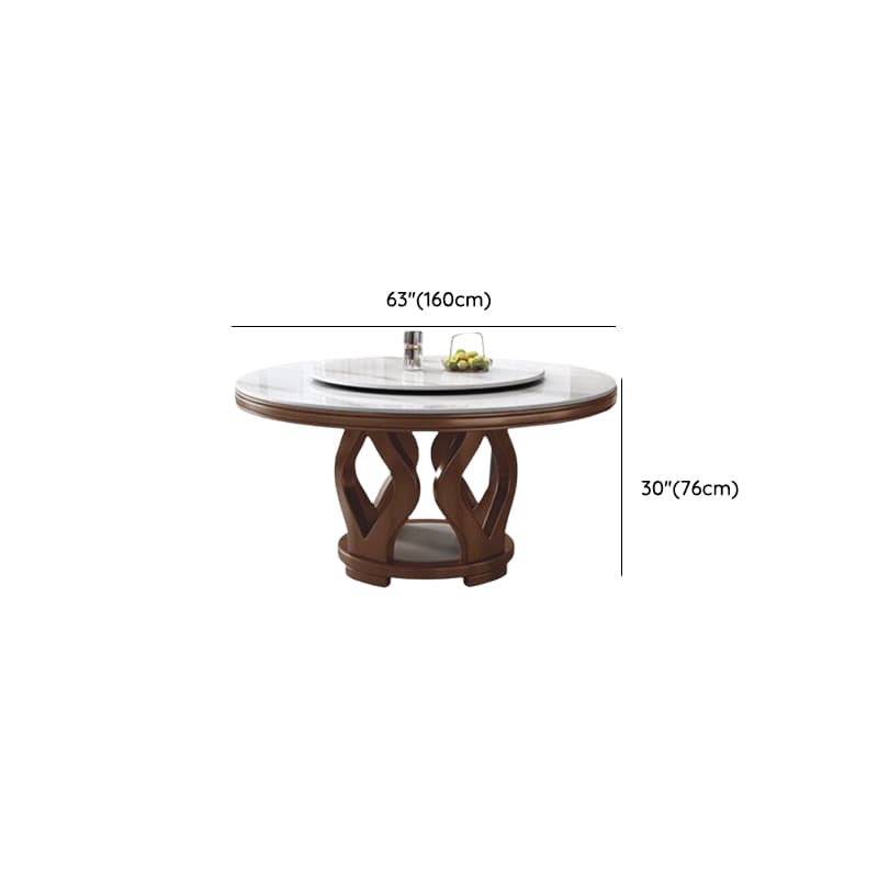 Dining Table Set in Minimalist Style with White Slate Top, Stump Base, Padded Chair, and Back - image 10