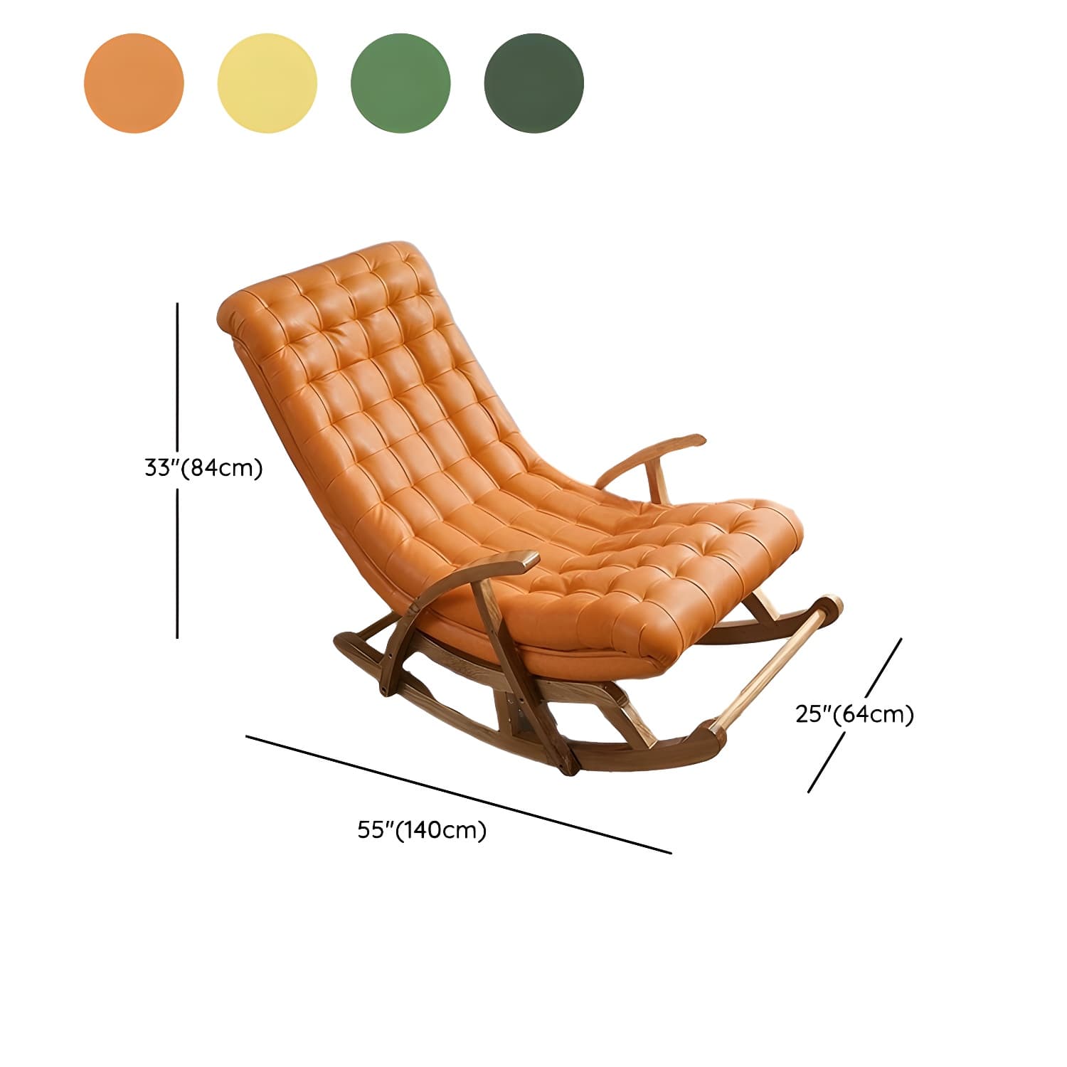 Stylish Upholstered Rocking Chair with Natural Wood Legs In Modern Design - image 24