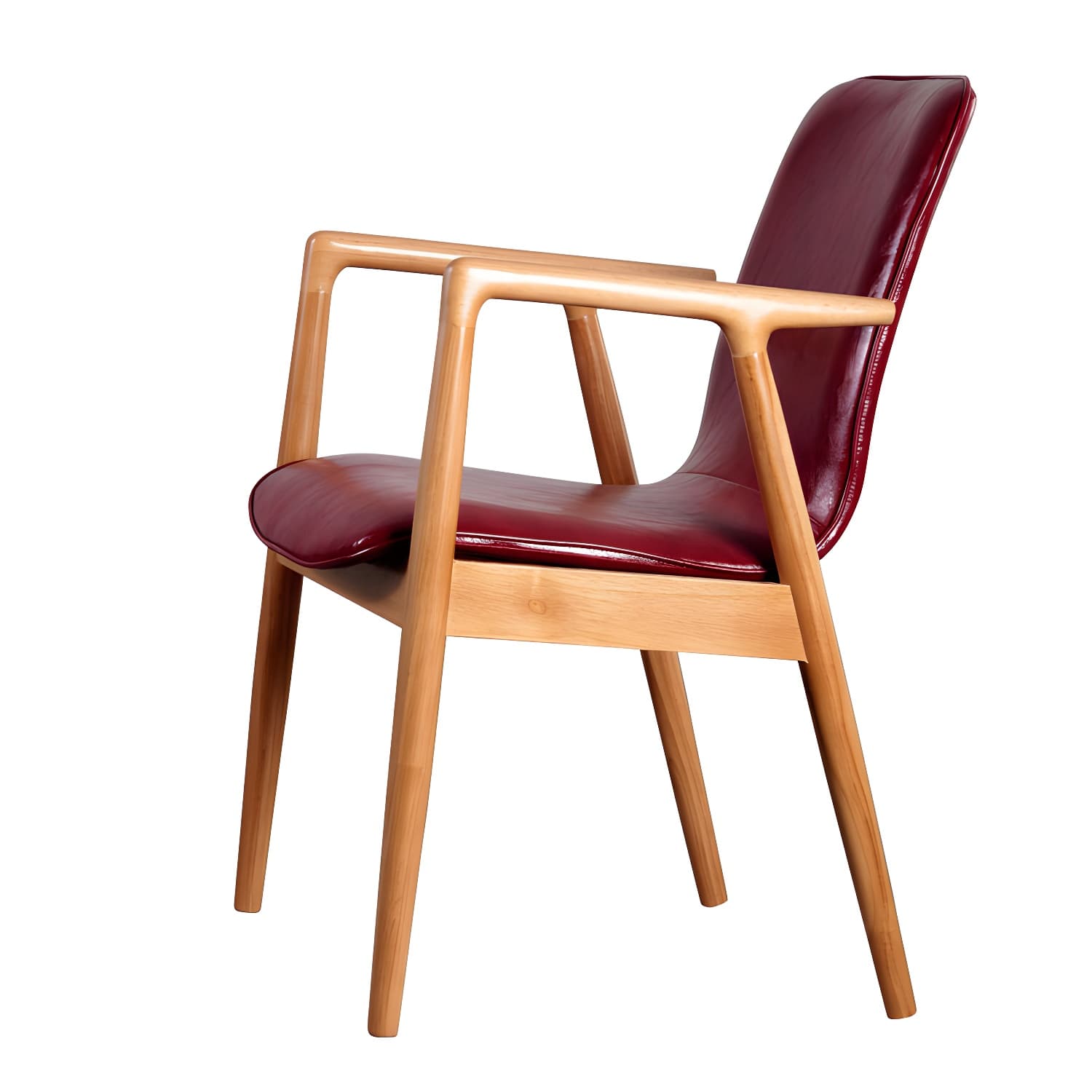 Modern Style Chair Dining Arm Chairs with Wooden Legs for Kitchen - image 3