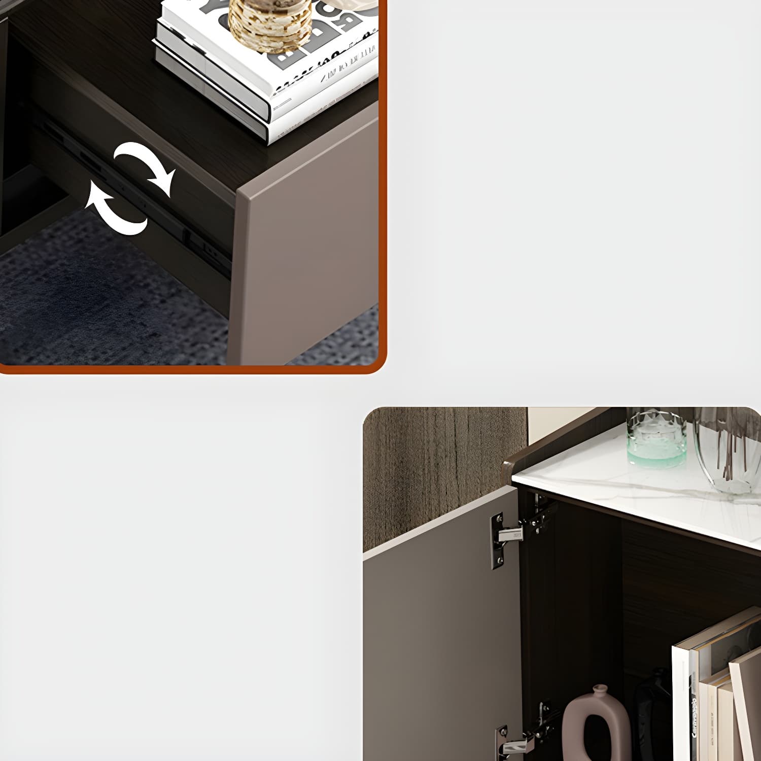 Stone Media Console TV Stand Modern TV Stand Console with Drawer - image 7