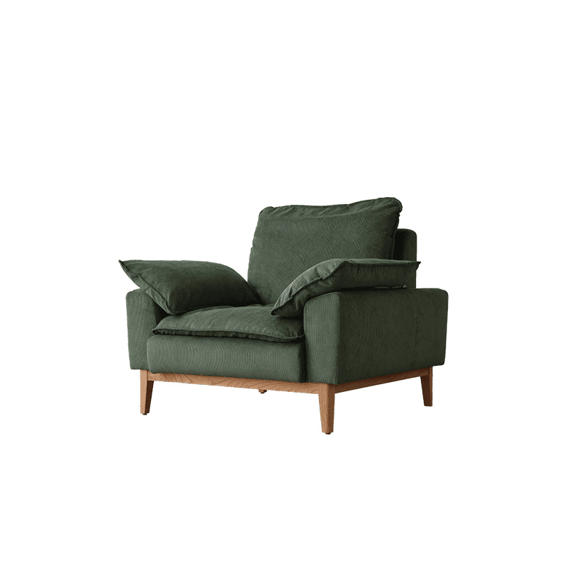 Contemporary Seats 2/1 Person Straight/L-Shaped Horizontal Left Sofa Couch /Chaise with Natural Wood Frame