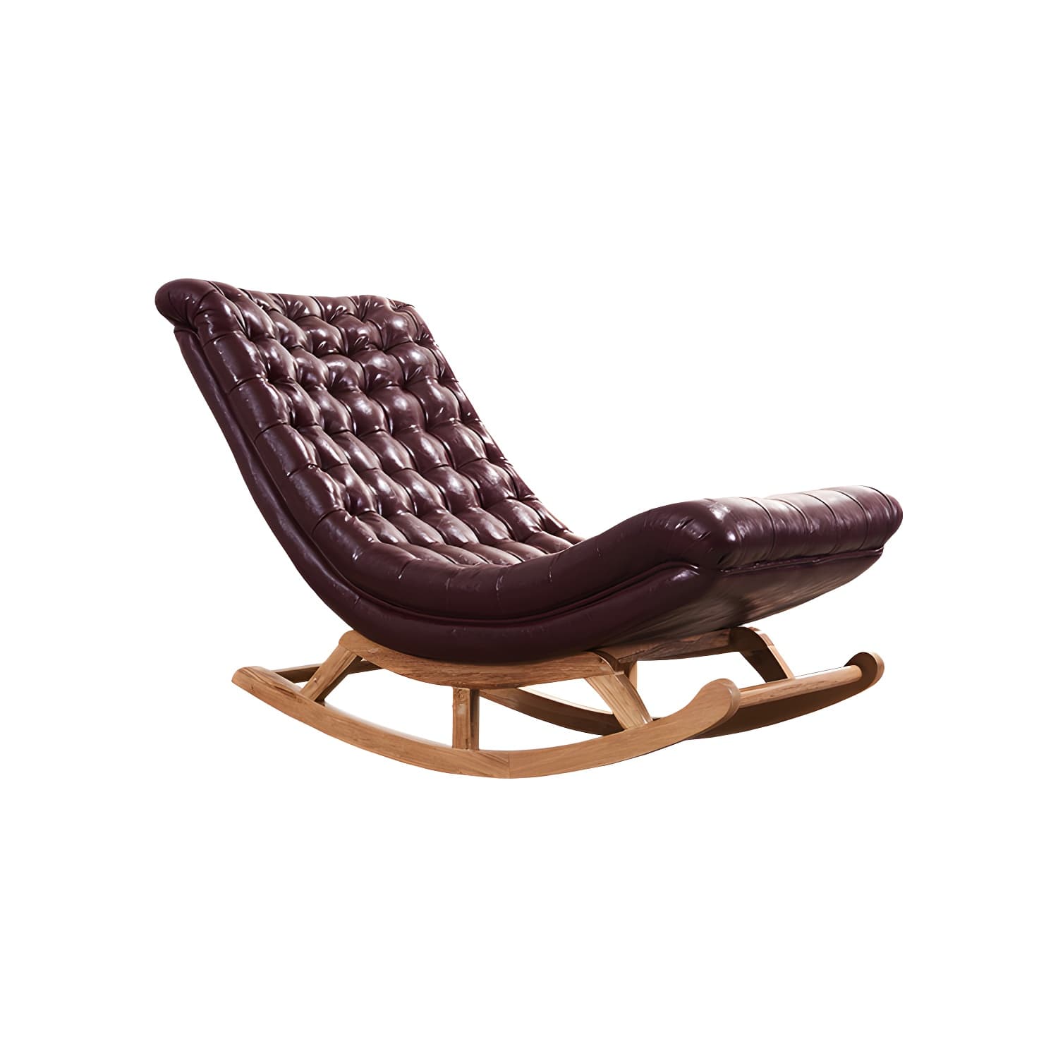Indoor Leisure Chaise Chair Modern Wooden Upholstered Rocking Chair - image 12