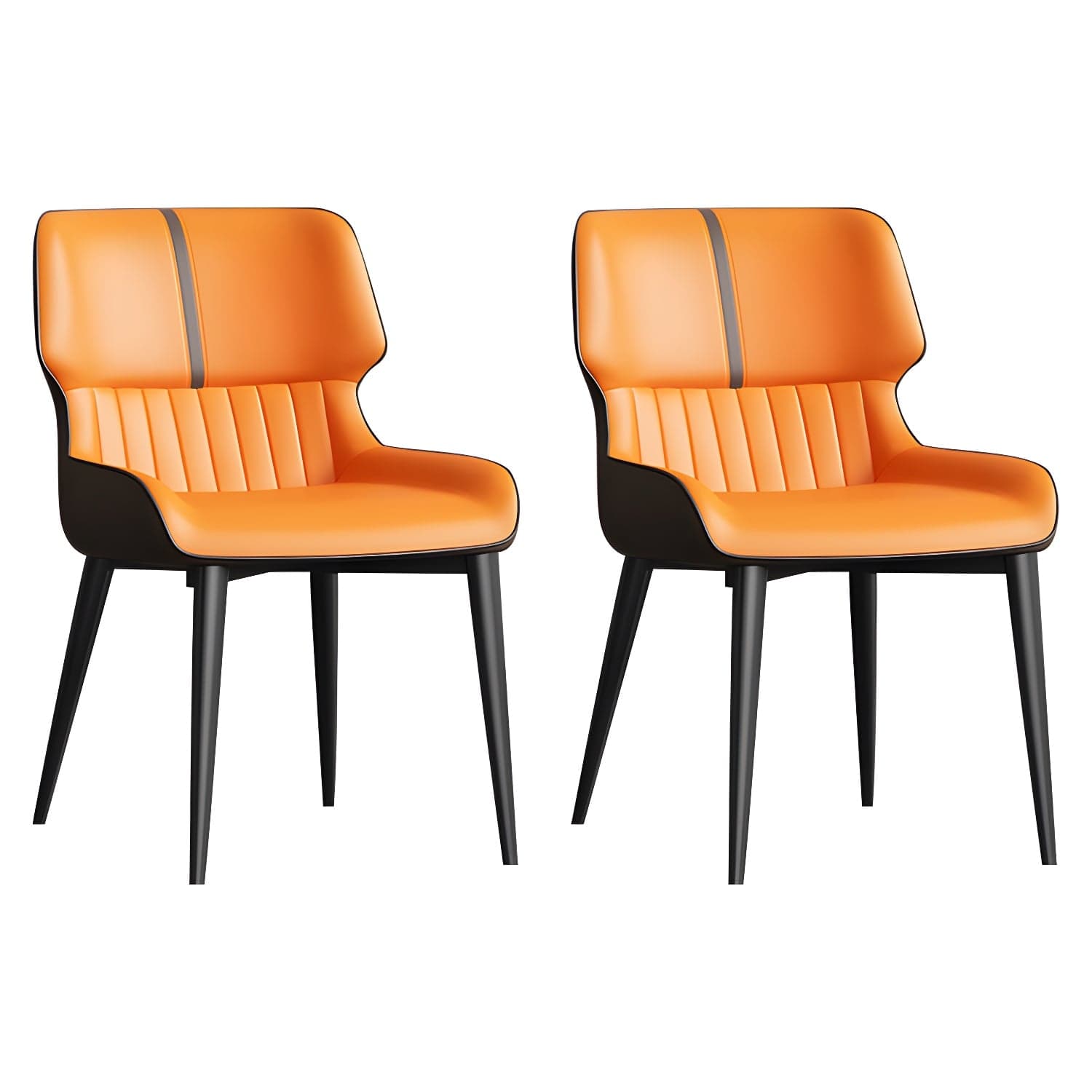 Contemporary Home Wingback Side Chair Matte Finish Leather Dining Chair - image 6