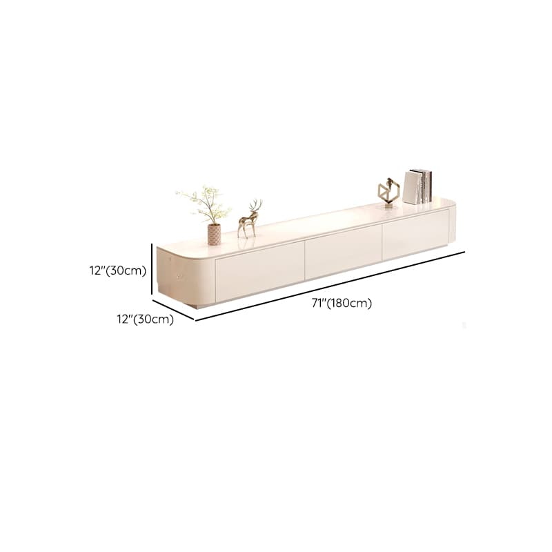 White TV Stand for Sleeping Quarters with Shelf, 2 Drawers, 2 Cabinets, Cable Management, and Gate Doors - image 7