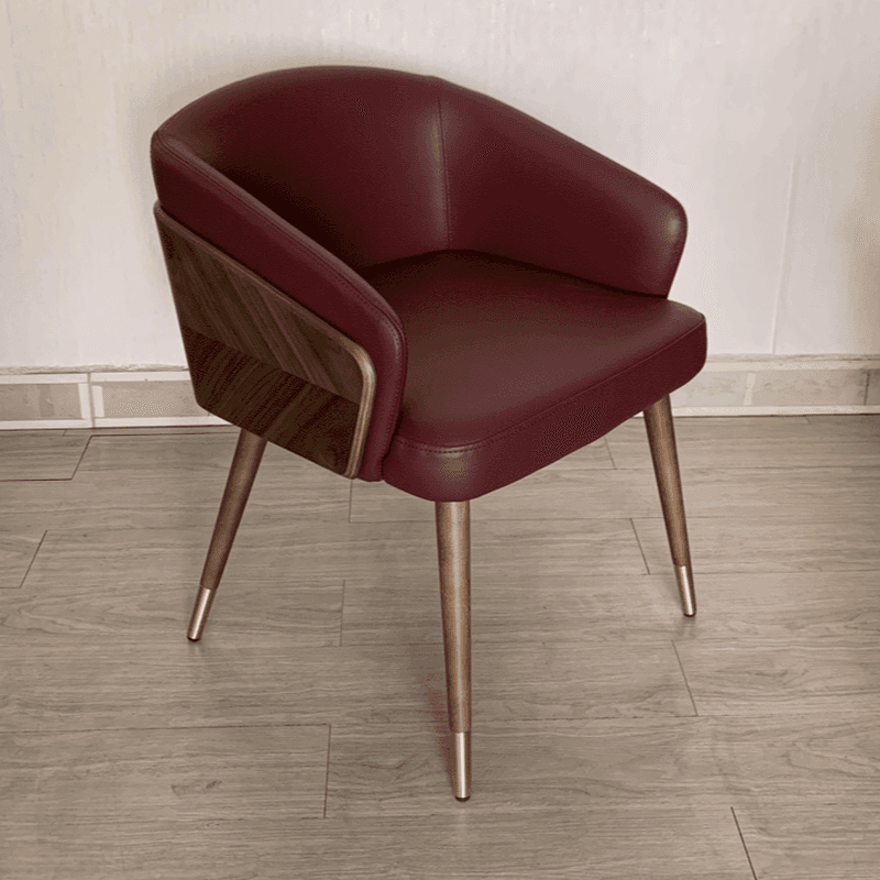 Bordered Reliable Upholstered Arm Chair with Solid Back and Wooden Legs for Dinette in a Lavish Style - image 15