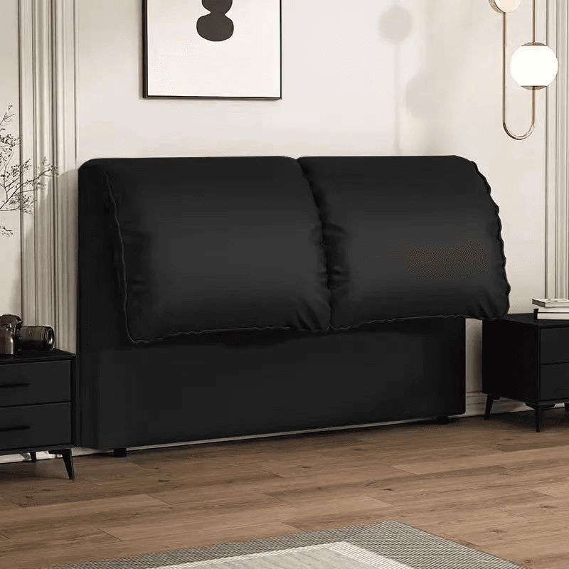 Modern Simple Style Panel Headboard in Natural Wood with No Distressing, Rectangle Shape for King/Queen/Full Bed, Featuring Sponge Upholstery and Standard Height