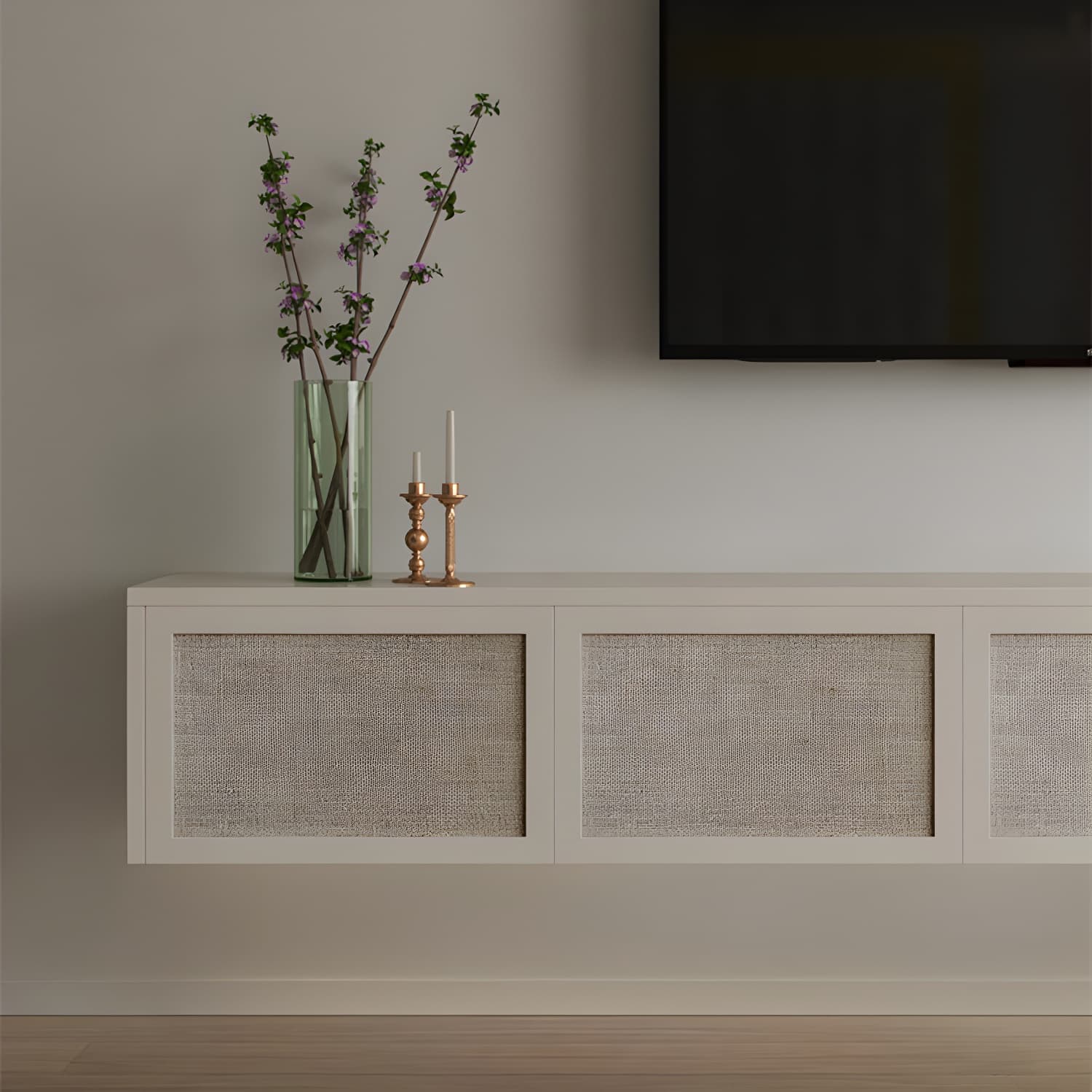 Scandinavian Wood TV Stand Console Wall-mounted TV Media Stand for Living Room - image 13