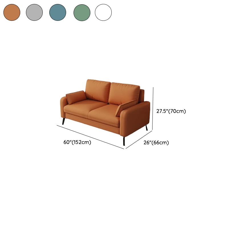 Contemporary Scratch-immune Solid Color Cerulean/Olive Green/Amber Color Loveseat for Seats 2 with Pillow Back and Square Arm - image 23