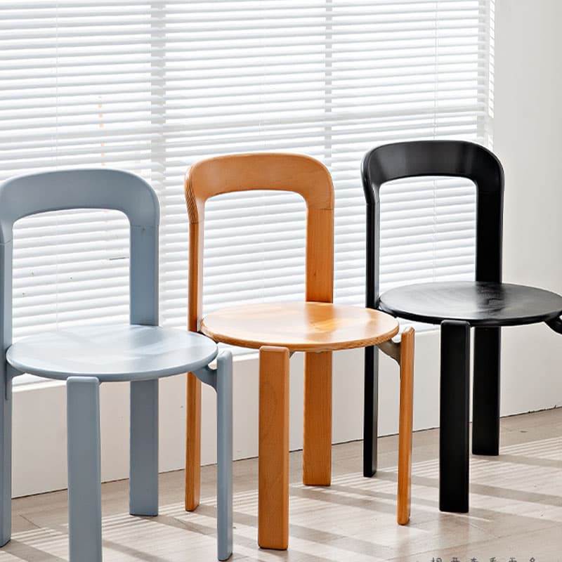 Scandinavian Natural Wood Armless Kitchen Chair 15.3inch Wide Non-Swivel 1 Piece - image 11