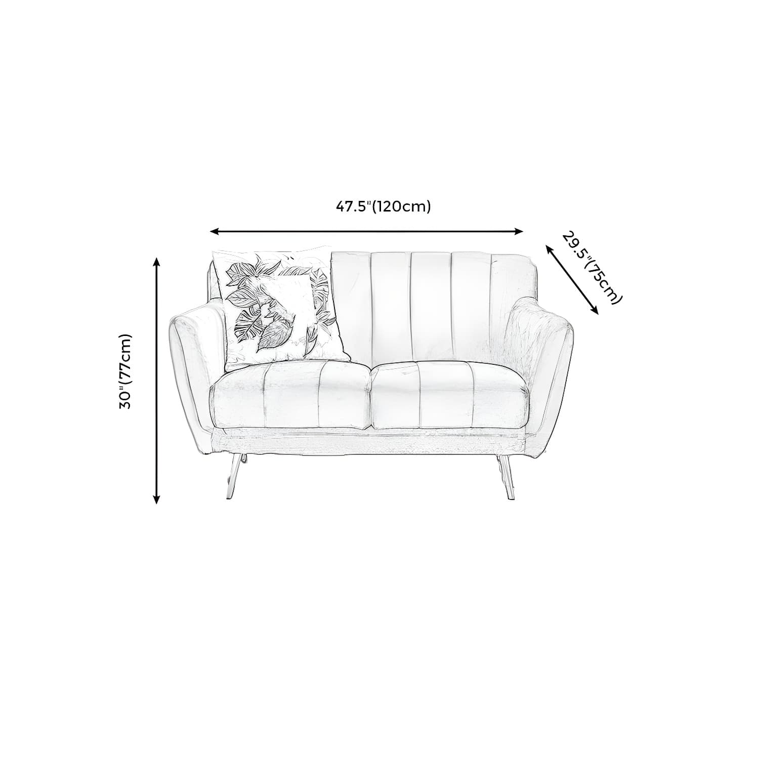 Modern Tight Back Couch Standard Velvet Tuxedo Arm Sofa in Green/Teal/Pink - image 17