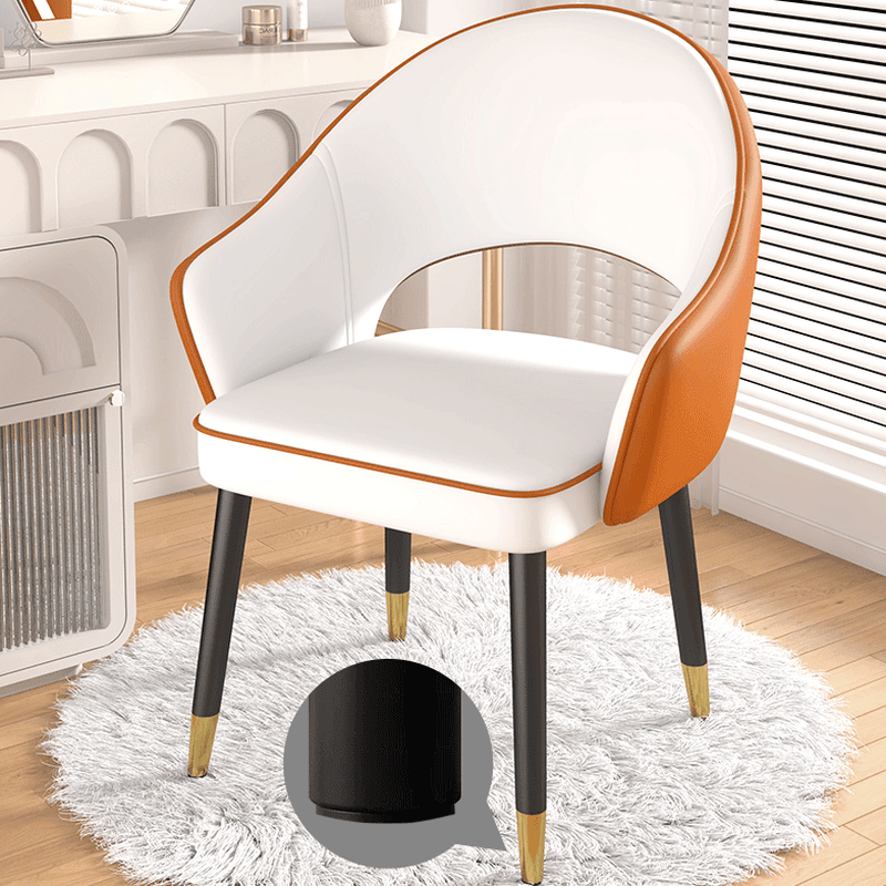 Modish Arm Chair with Ventilated Back, Padded Upholstery, Arms, and Steel Legs - image 12