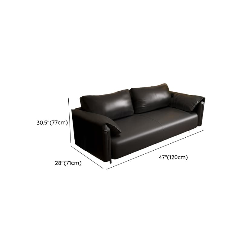 Modern Solid Color Tear Resistant Standard Sofa/Loveseat in Black/Ivory for 3-seater/Seats 2 - image 11