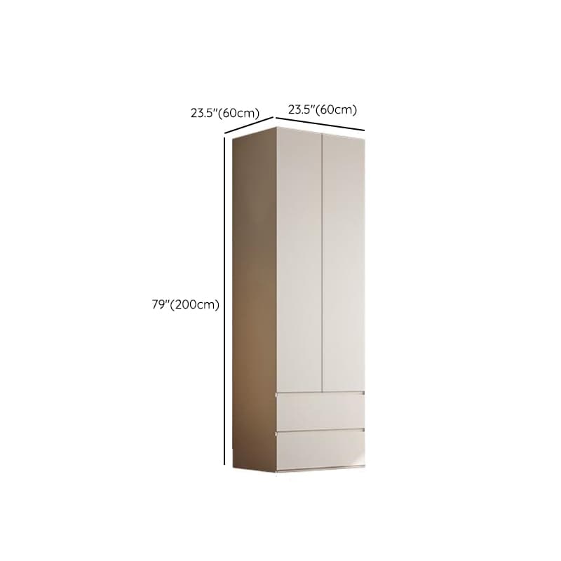 Chalk Modern Natural Wood Standalone Almirah with Soft Close Drawer, Interior Shelves, and Hanging Rod - image 18