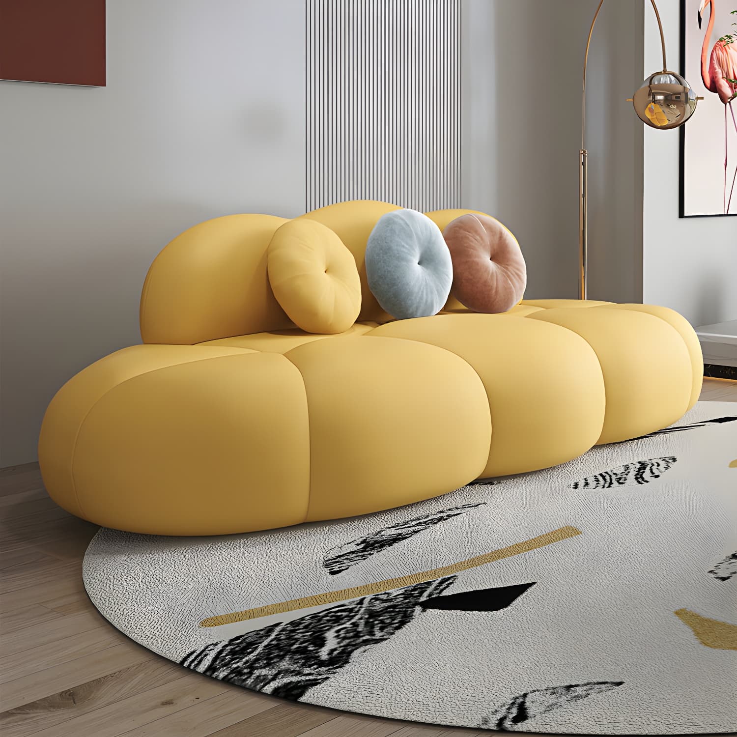 Contemporary Stationary Living Room Armless Standard Cushions Sofa - image 15