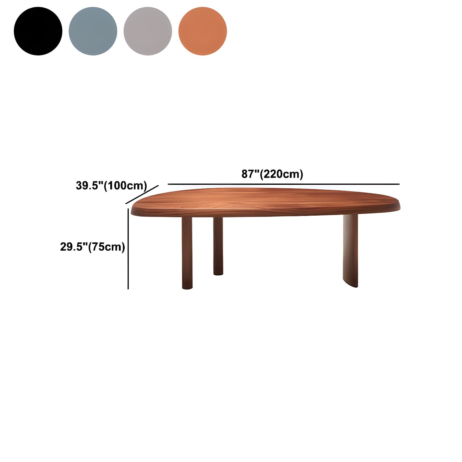 Solid Wood Dining Table Free Form Furniture for Home with Tripod Base - image 13
