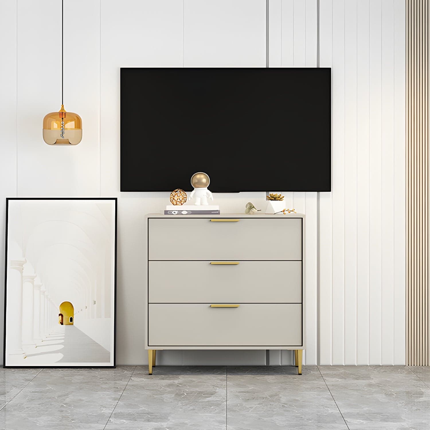 Modern Horizontal Storage Chest Dresser Wooden Storage Chest with Drawers - image 3