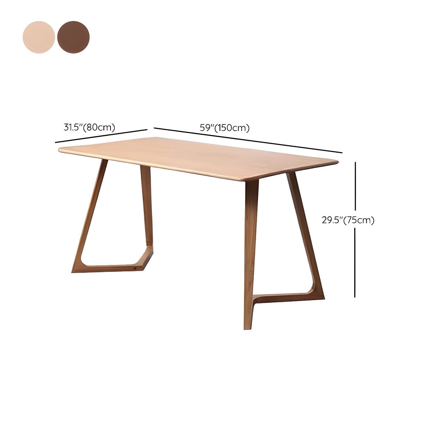 Rectangular Wood Scandinavian Dining Table with Double Pedestal Base - image 14