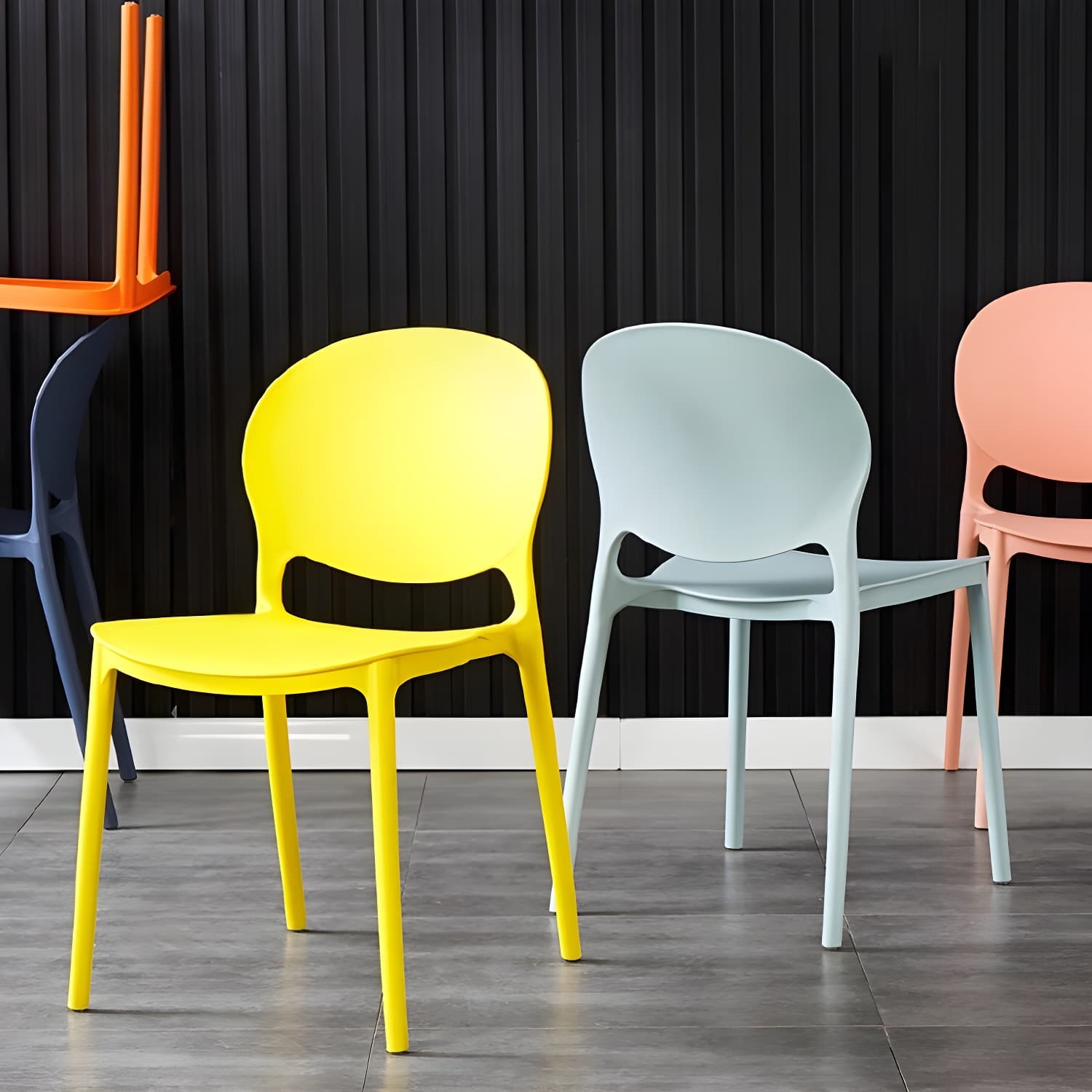 Plastic Open Back Dining Chair Indoor-Outdoor Stackable Side Chair - image 10