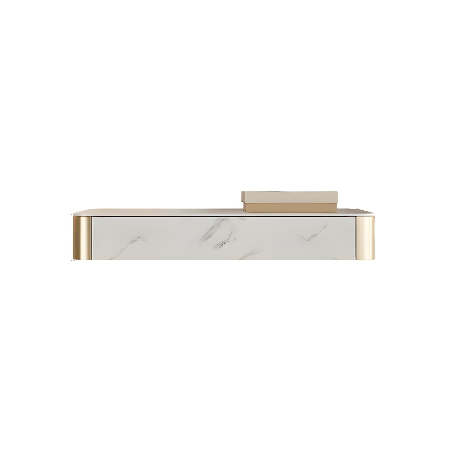 Wood Vanity and Stool in White Luxurious Stone Dressing Table - image 5