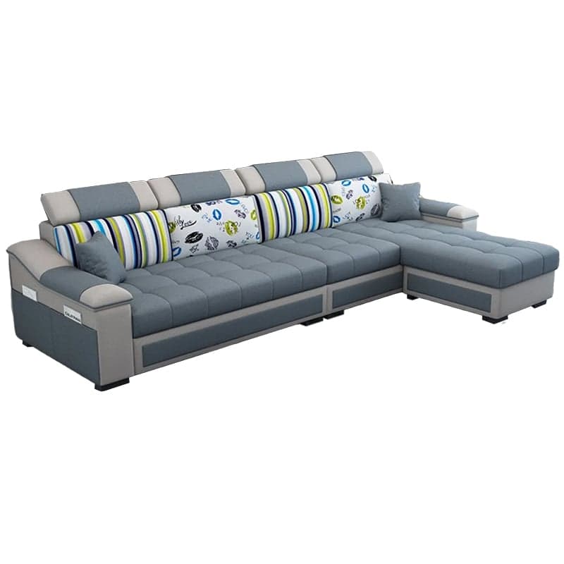 Cushion Back Wood Black 9 Feet Pillow Top Arm Sectional Sofa - image 6