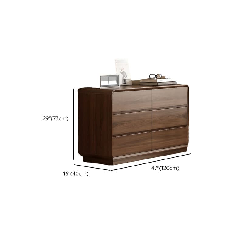 Cocoa Retro Rubberwood Semainier for Sleeping Quarters with 6 Drawers Horizontal - image 7