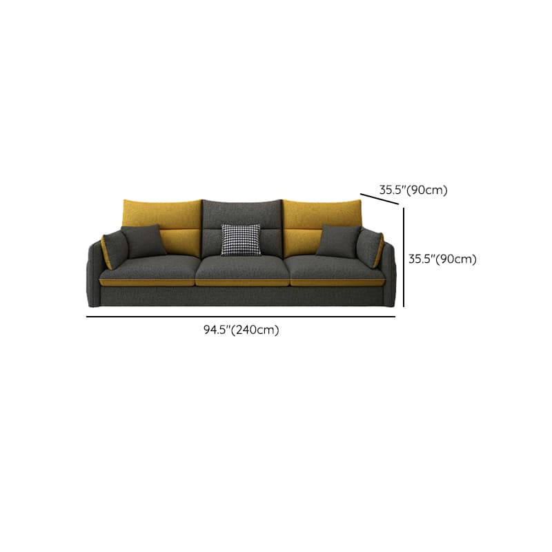 Modern Gray Stationary Sectional Sofa with Wood Frame and Cushion Back - image 12