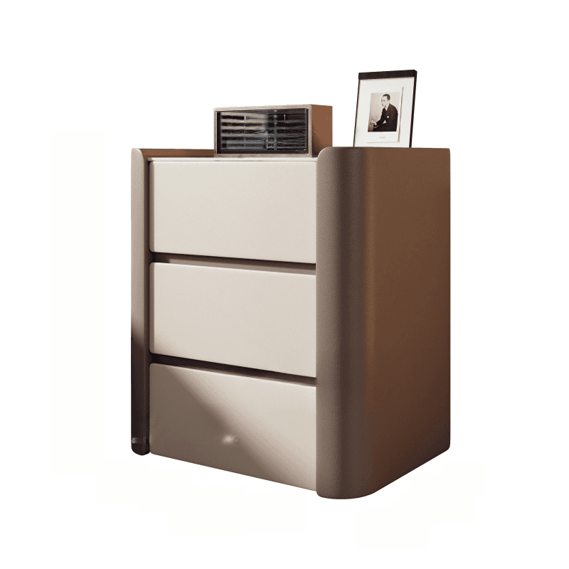 Organic Modern Stone Countertop Bedside Cabinet Nightstand with 3 Drawers - image 11