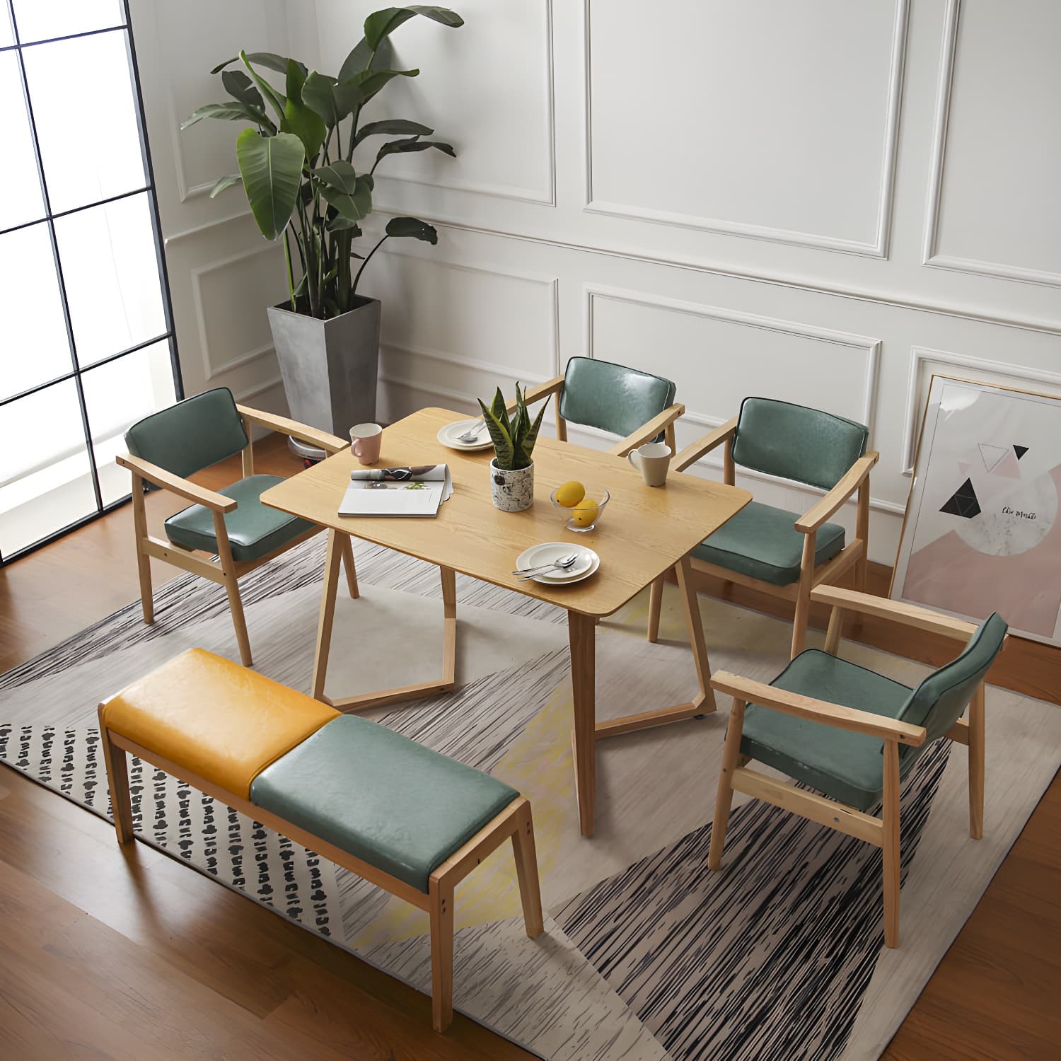 Modern Wood Dining Arm Chair Open Back Single Dining Side Chair for Home Use - image 18