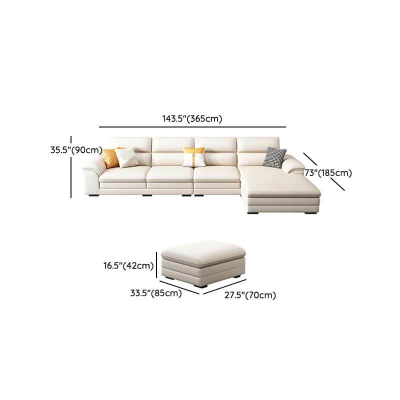 Modern Wood Frame White Sectional Sofa with Cushion Back and Storage Included - image 21