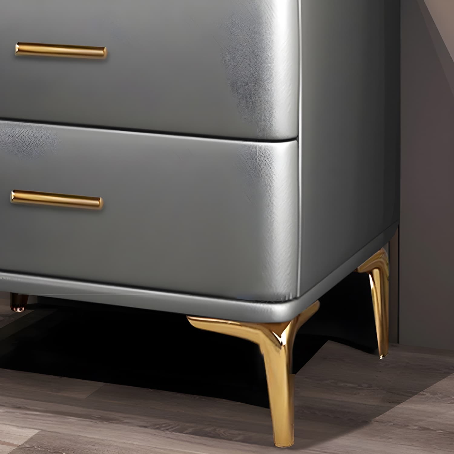 Modern Solid Wood Drawer Storage Night Table 2 Drawer Bed Nightstand - image 13