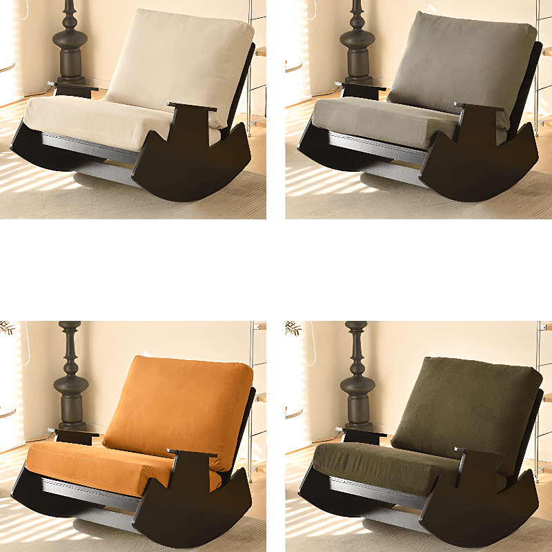Modern Simple Style White/Lime Green/Grey Upholstered Cushioned Living Room Rocking Chair - image 26