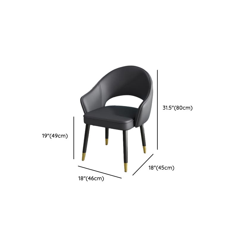 Modish Arm Chair with Ventilated Back, Padded Upholstery, Arms, and Steel Legs - image 24