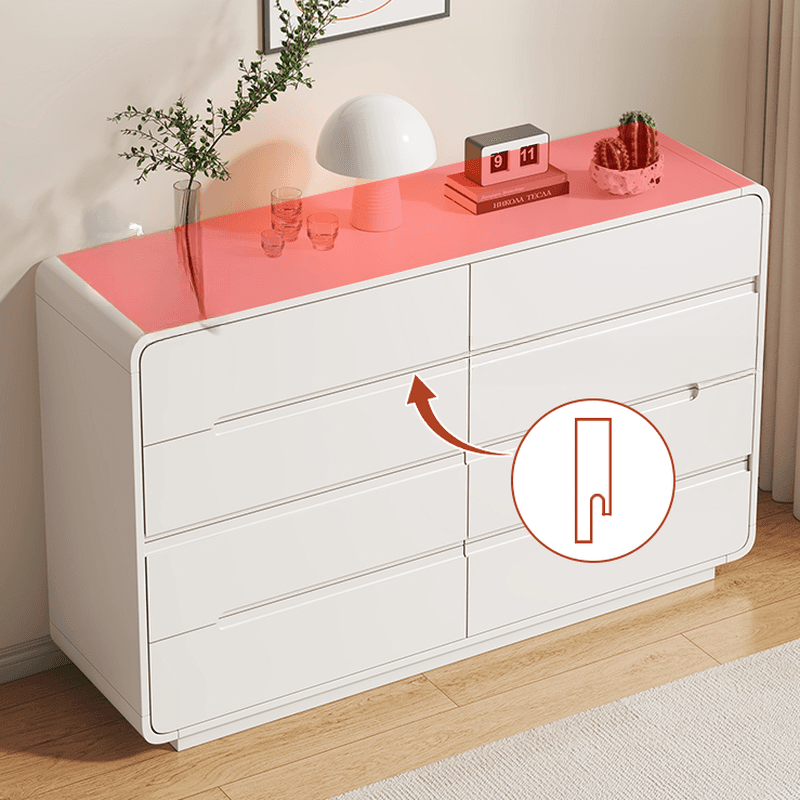 Art Deco White Horizontal/Vertical Bleached Wood Double Dresser/Bachelor Chest with 6 Drawers/8 Drawers/4 Drawers - image 6