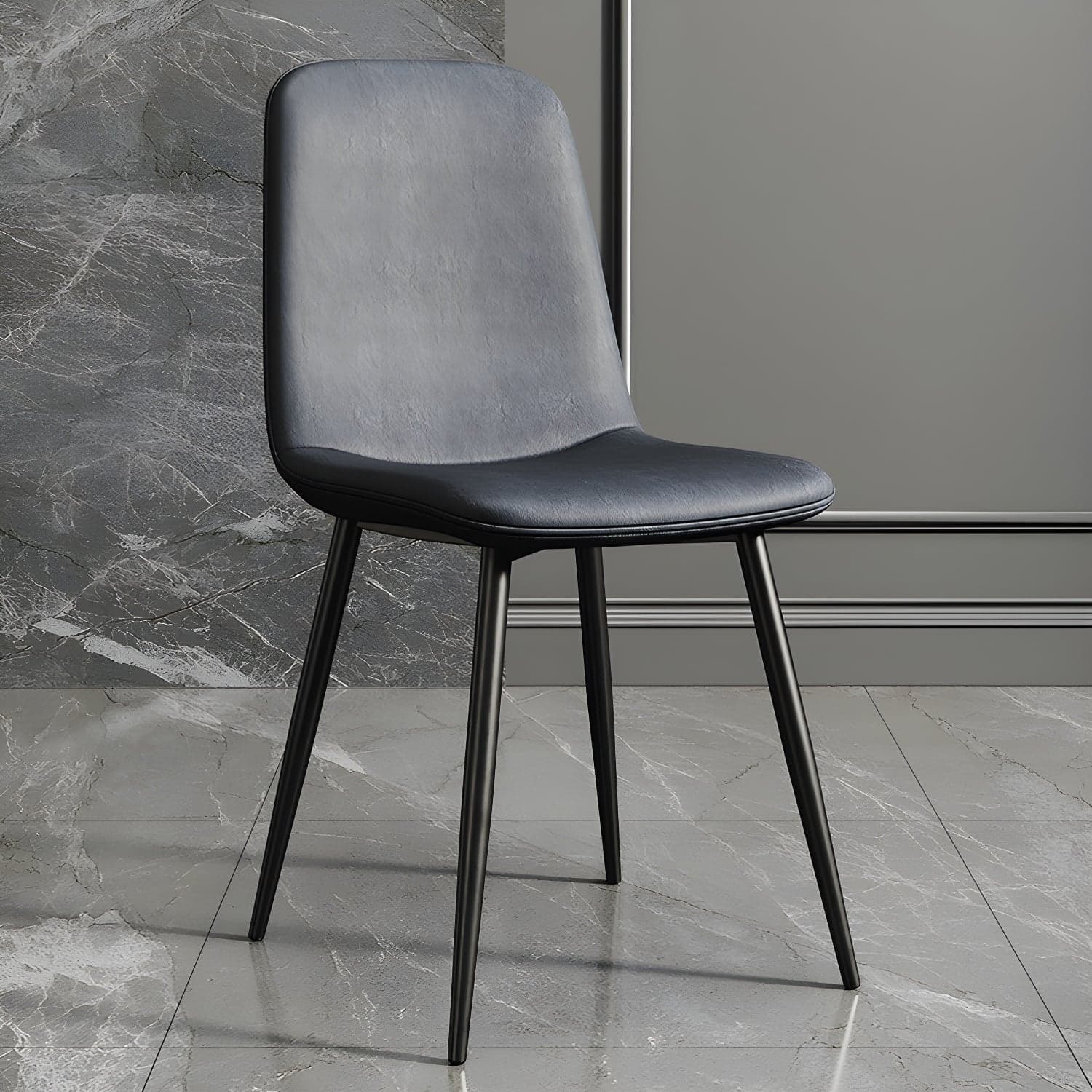 Faux Leather Dining Side Chair with Metal Frame and Low Back - image 6