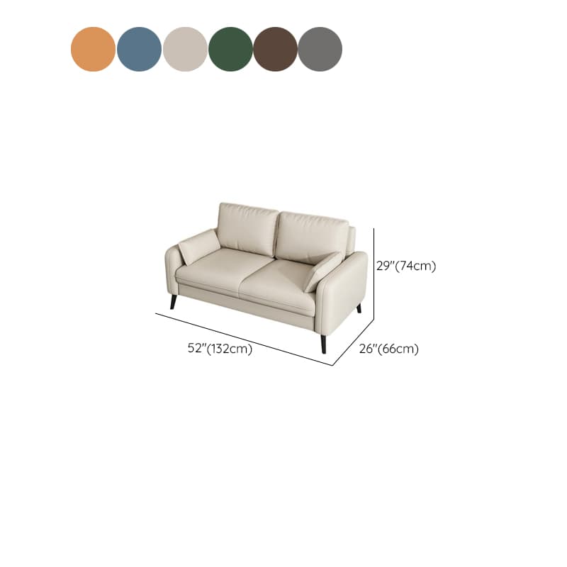 Contemporary Modern Solid Color Water Resistant Loveseat in Cerulean/Jade Green/Amber Color for 2 People with 2 Pillows - image 12