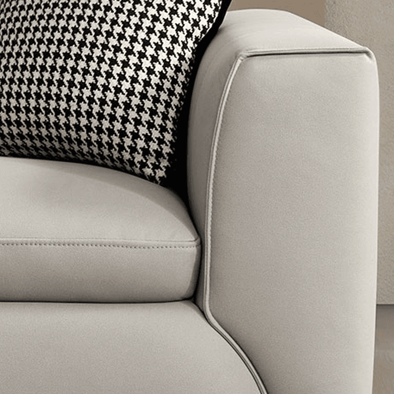 Durable Straight Scratch-proofed Sofa Couch with Pillow Back, Faux Leather, 2-piece Set, Horizontal Orientation, Square Arm - image 3