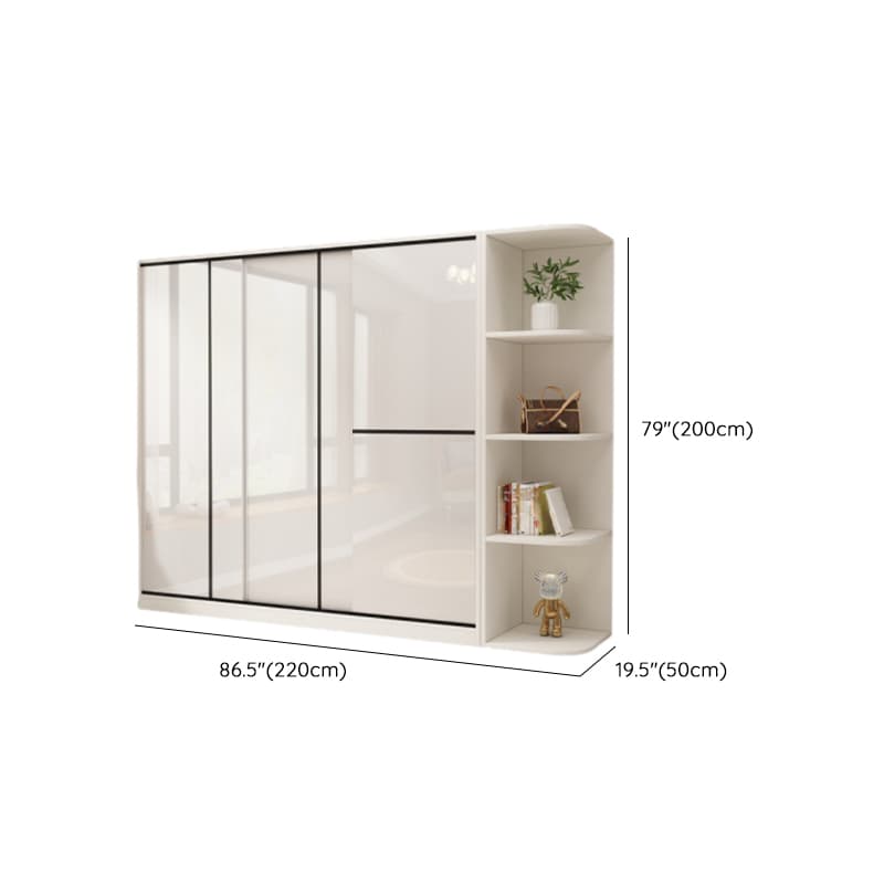 Chalk Modern Timber Self-supporting Wardrobe with Soft Close Door and Clothing Rod, Slipping Mechanism - image 29