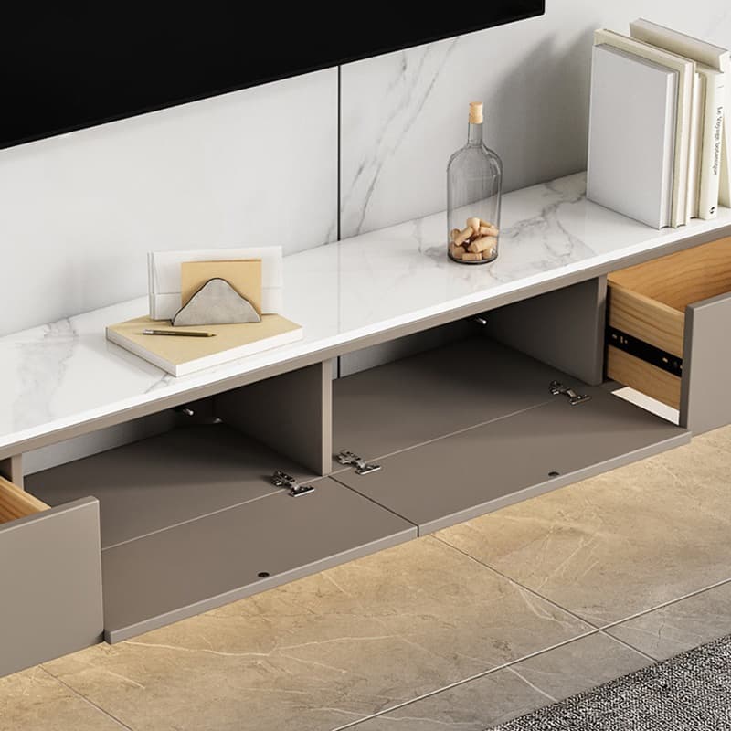 Living Room Use Modern Wall Mounted TV Stand with Door and Drawers - image 5
