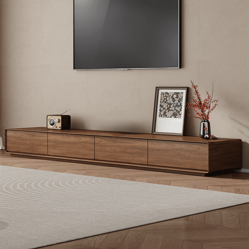Art Deco Lumber Rectangle TV Stand with 4 Drawers - image 3